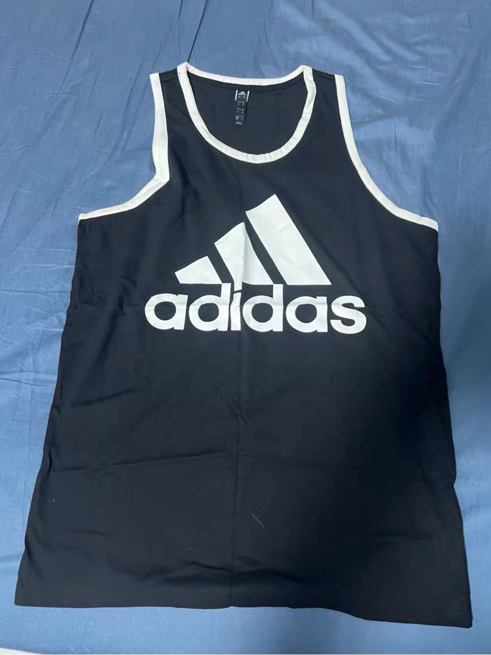 adidas Black Tank Top with White Logo